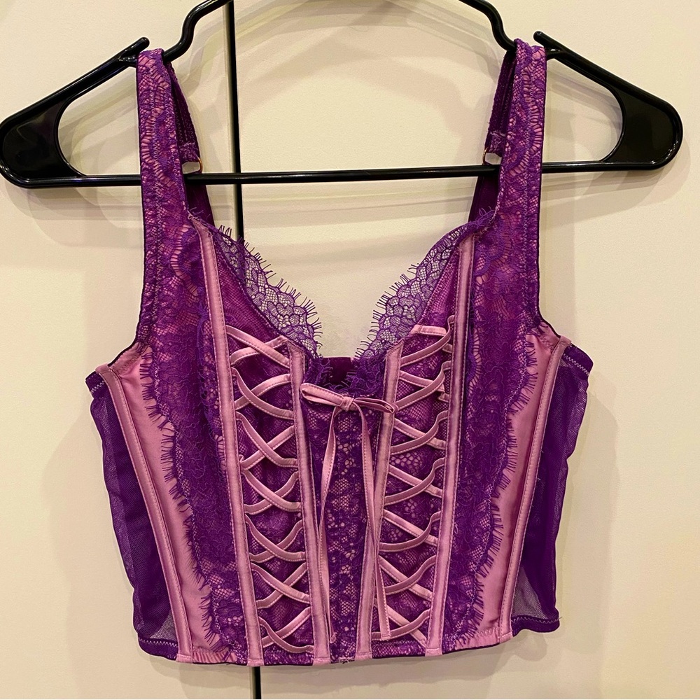 Victoria’s Secret Unlined Lace-Up Corset Top Size M